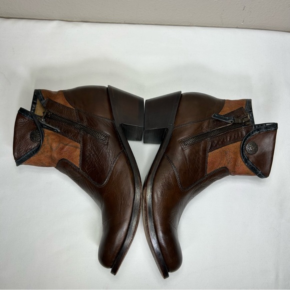 JB Dillon Reserve Brown Leather Paisley Pattern Zip Cowgirl Trendy Ankle Boots 8 - Picture 7 of 16